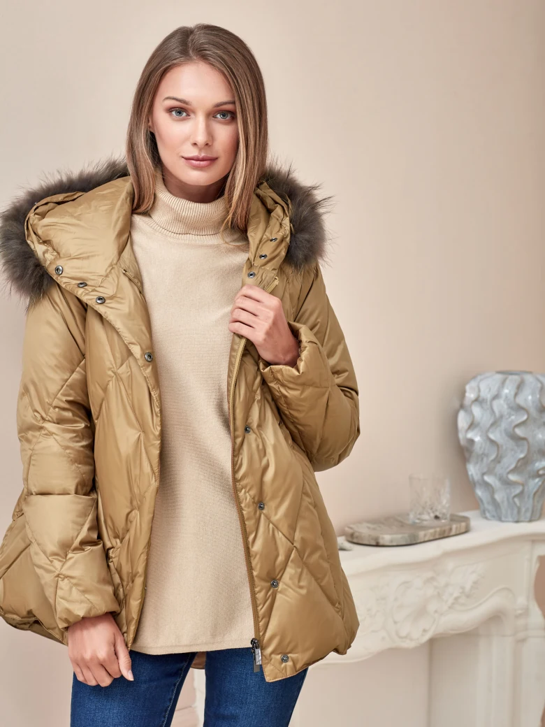 GOLD DOWN JACKET WITH HOOD