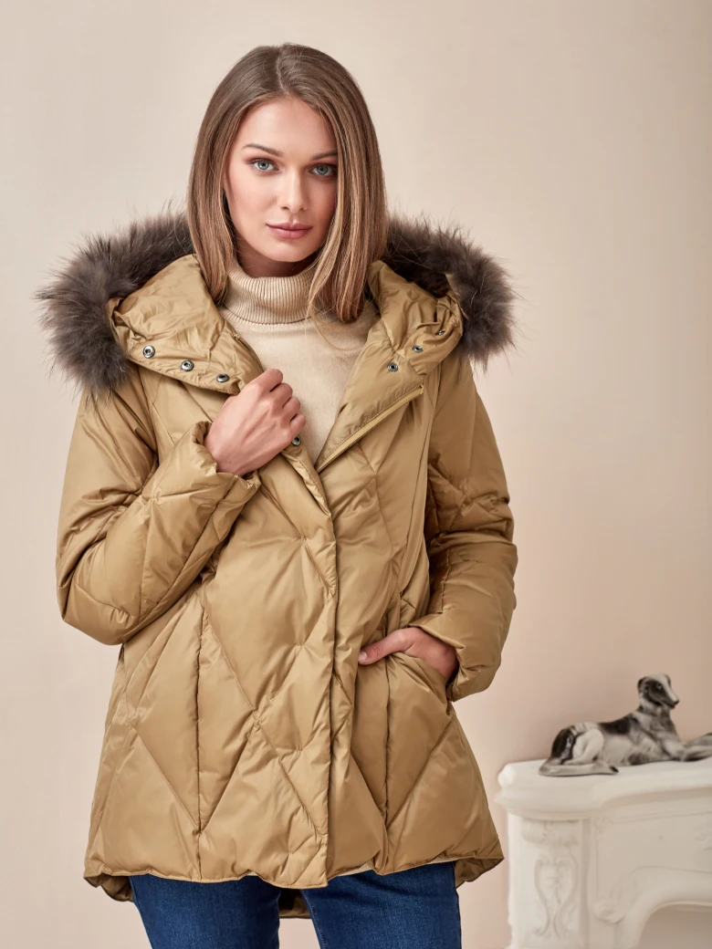GOLD DOWN JACKET WITH HOOD