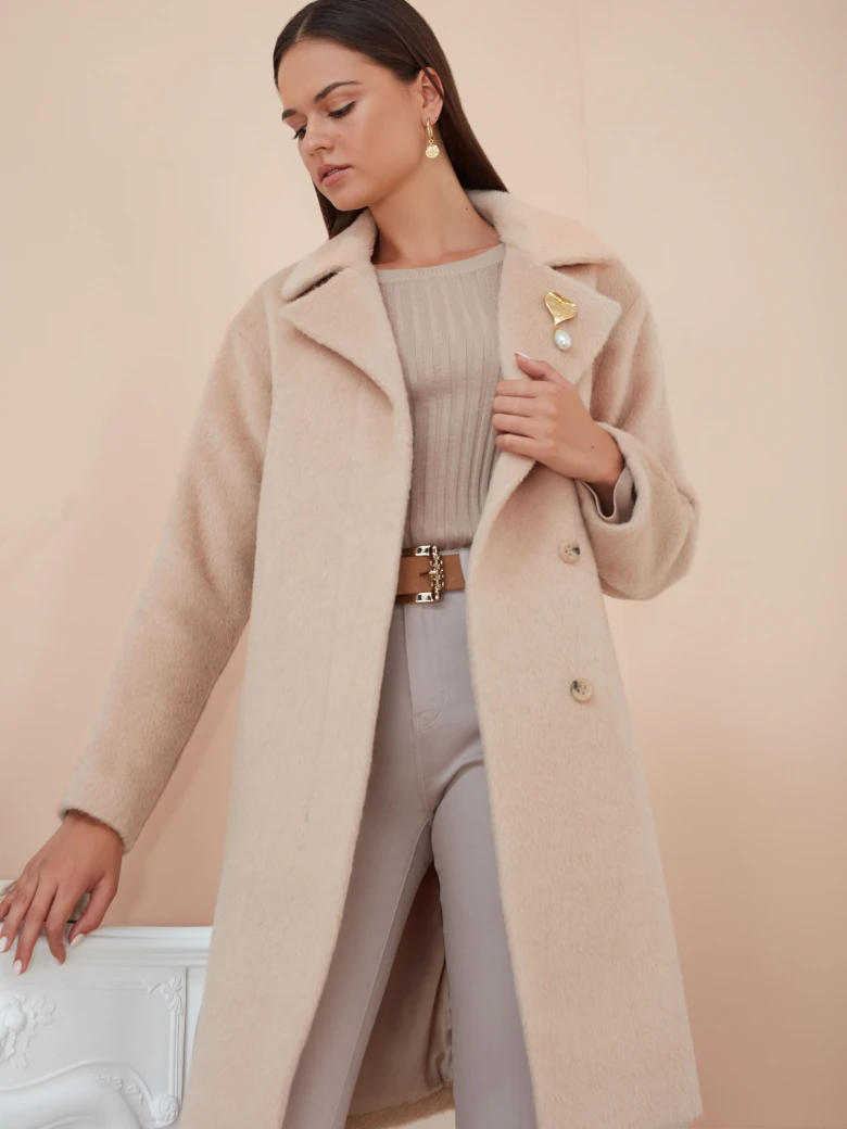 CLASSIC WOOL COAT WITH ALPACA