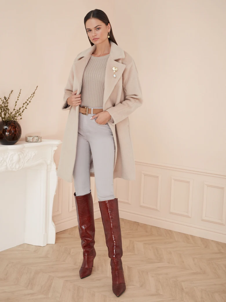 CLASSIC WOOL COAT WITH ALPACA