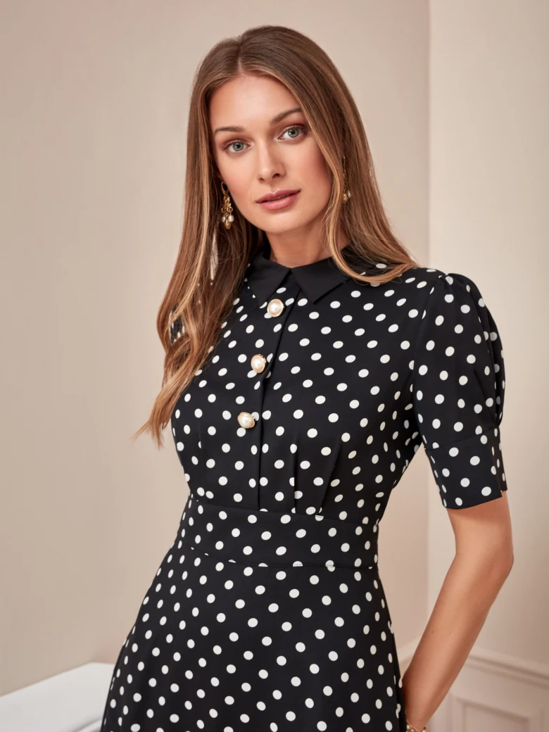 MIDI DRESS WITH PEAS
