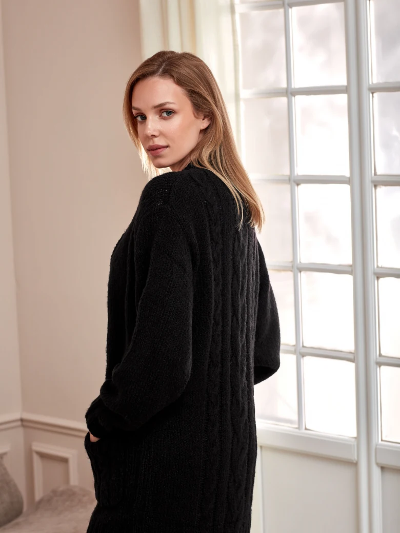 BLACK CARDIGAN WITH POCKETS