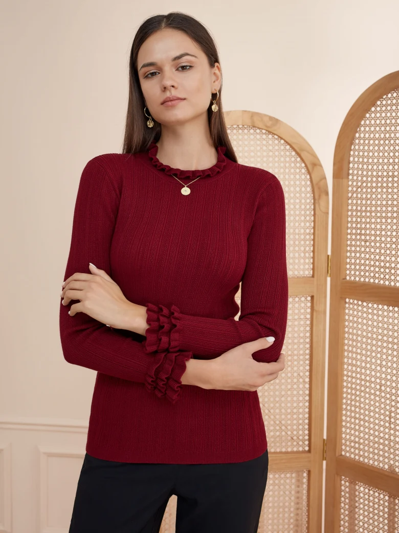 SWEATER WITH FRILLS
