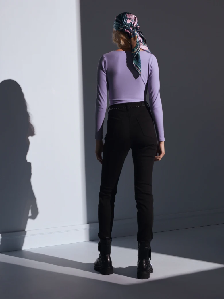PURPLE BODY WITH ENVELOPE NECKLINE