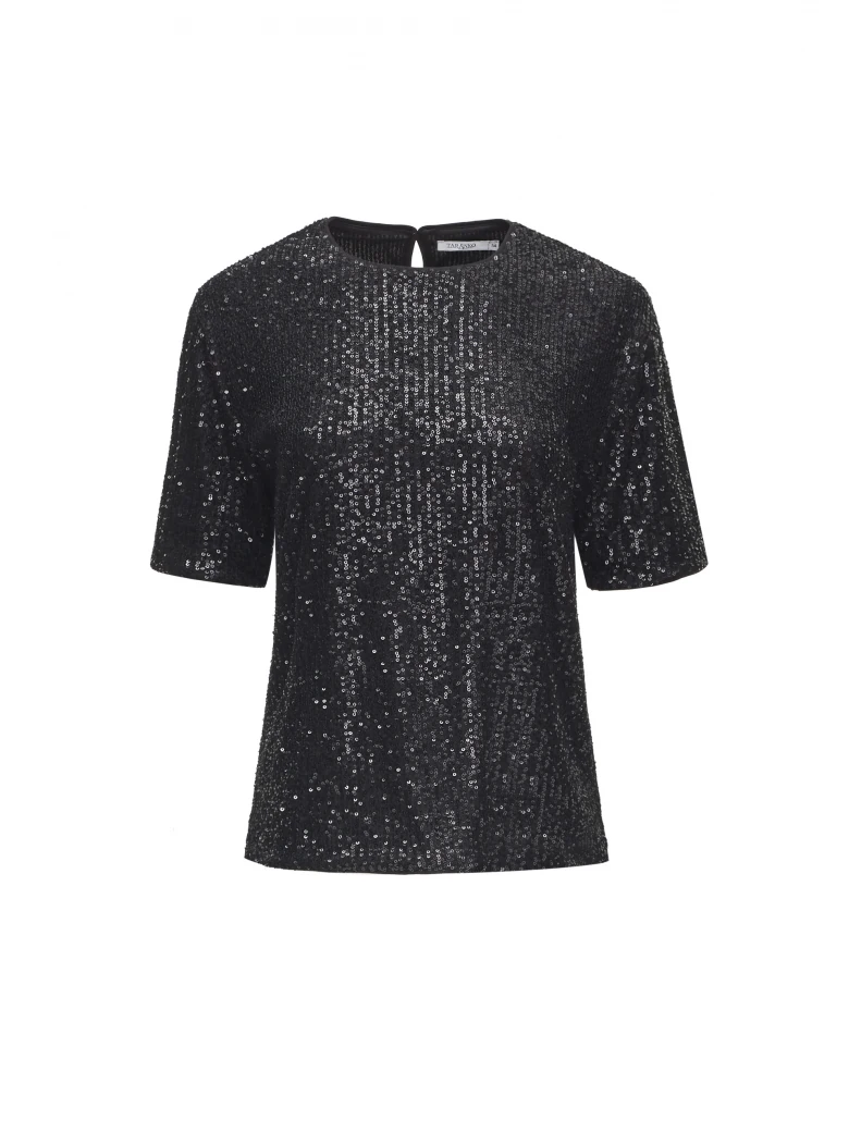 SEQUIN BLOUSE WITH SHORT SLEEVES