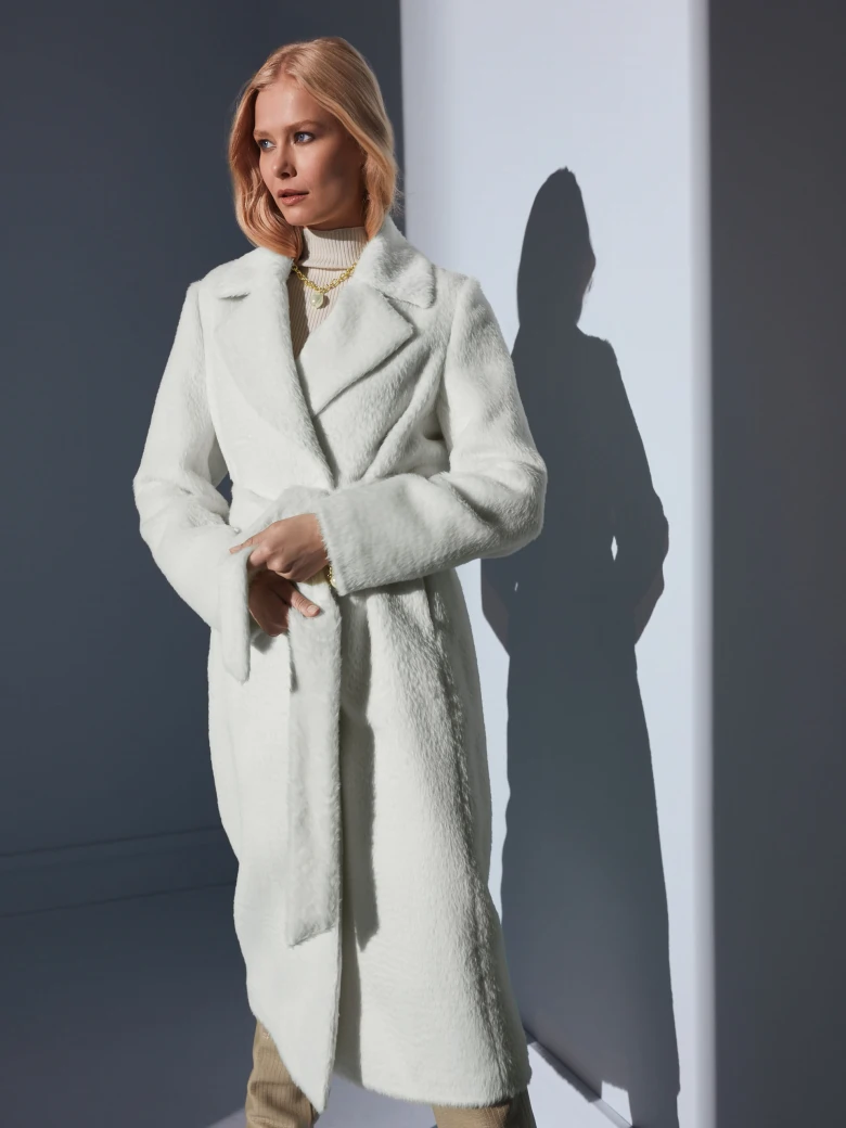 ALPACA COAT IN ECRU COLOR