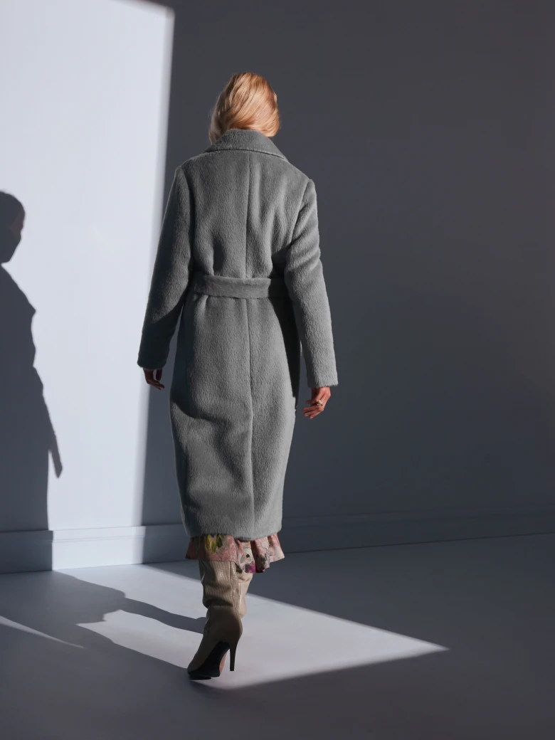 LONG GRAY ALPACA COAT