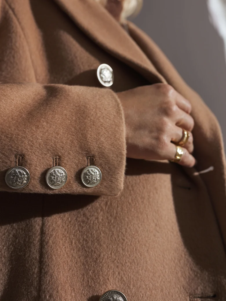 CAMEL DOUBLE-BREASTED COAT
