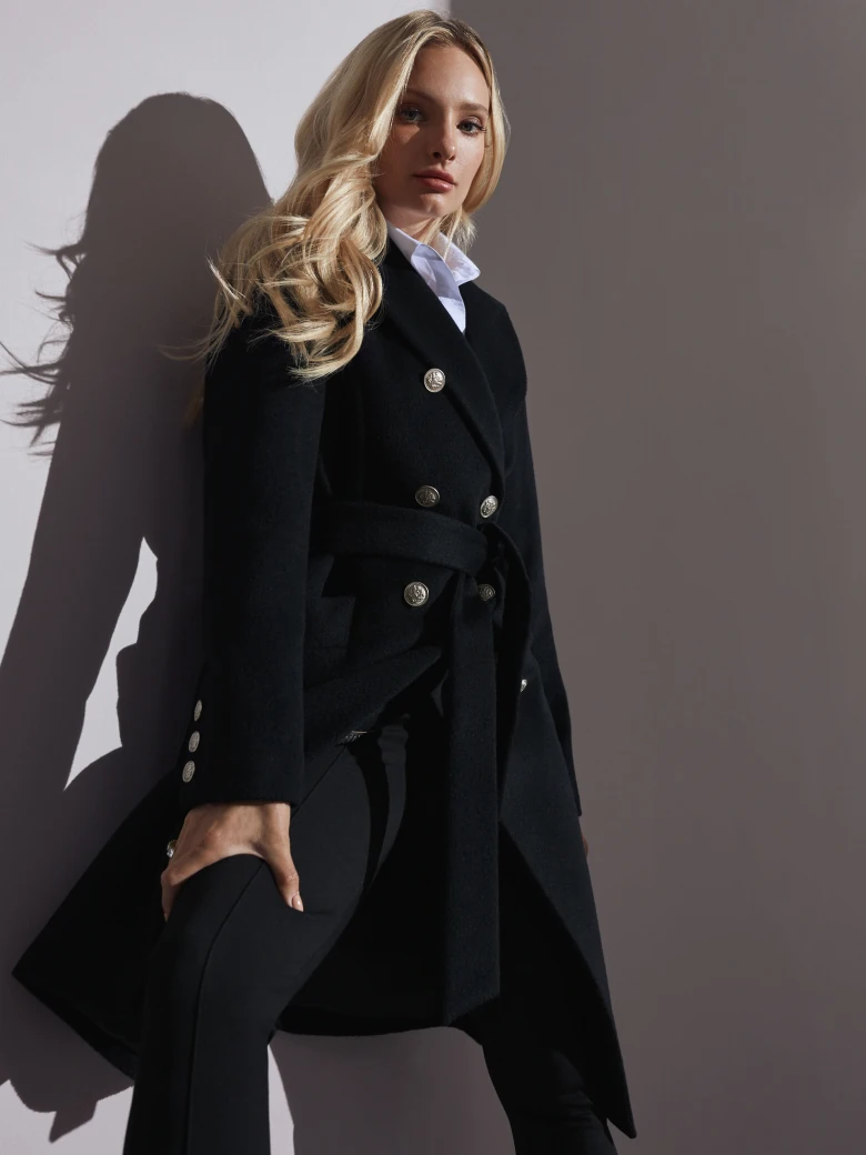 DOUBLE-BREASTED WOOL COAT