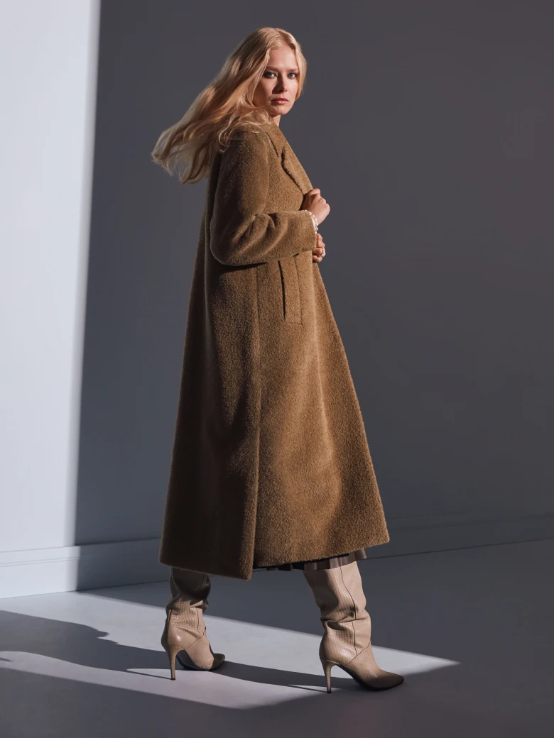 Brown wool and alpaca coat