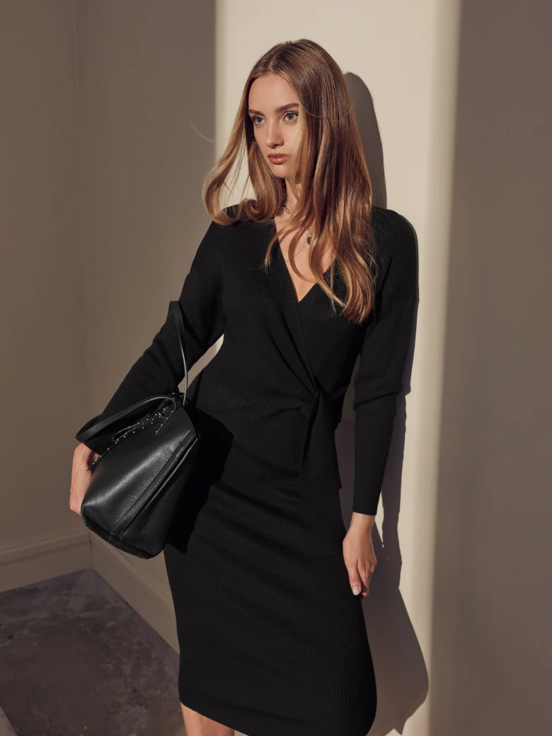BLACK ENVELOPE DRESS