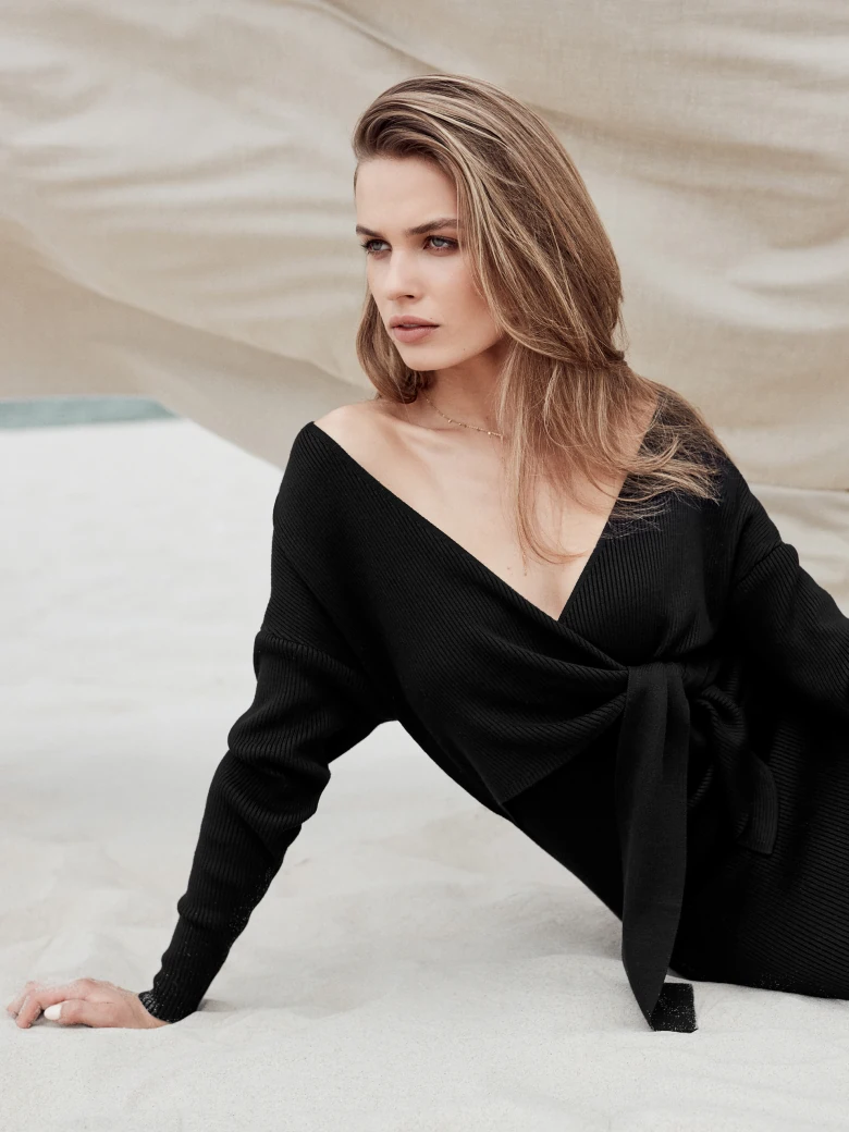 BLACK ENVELOPE DRESS