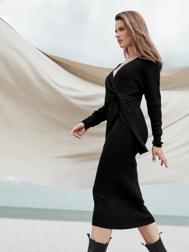 BLACK ENVELOPE DRESS
