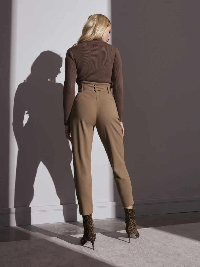 BROWN HIGH-WAISTED PANTS