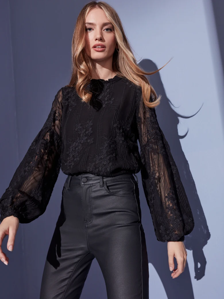 BLACK WAXED PANTS