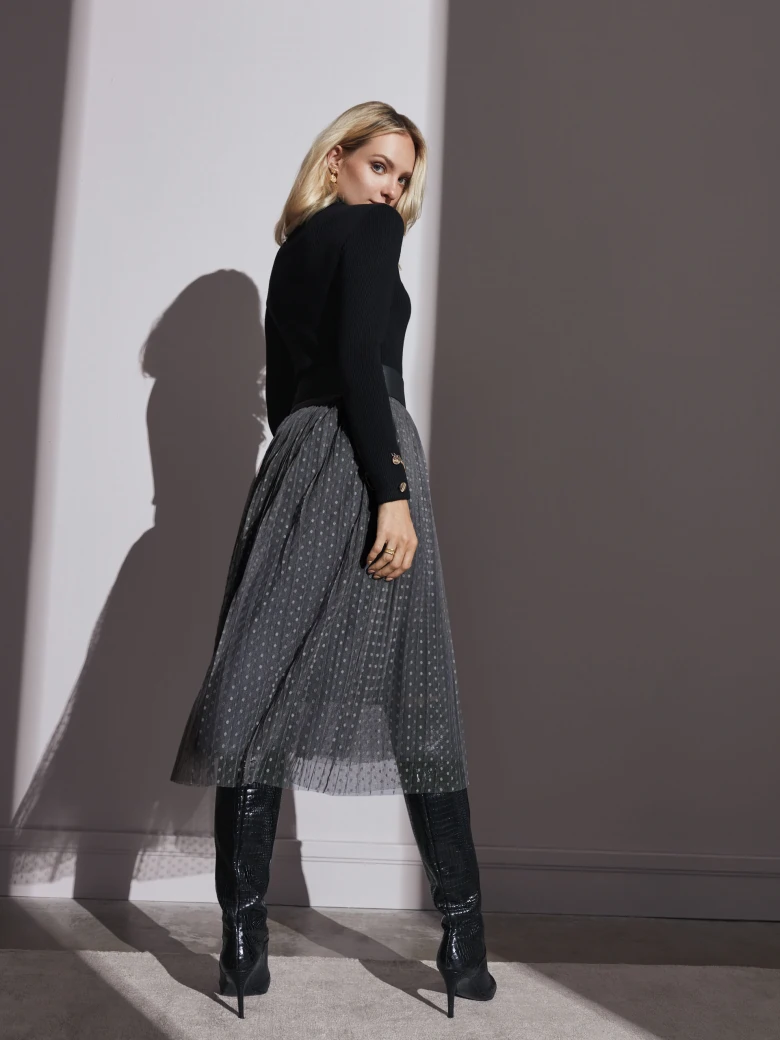 GRAY TULLE SKIRT