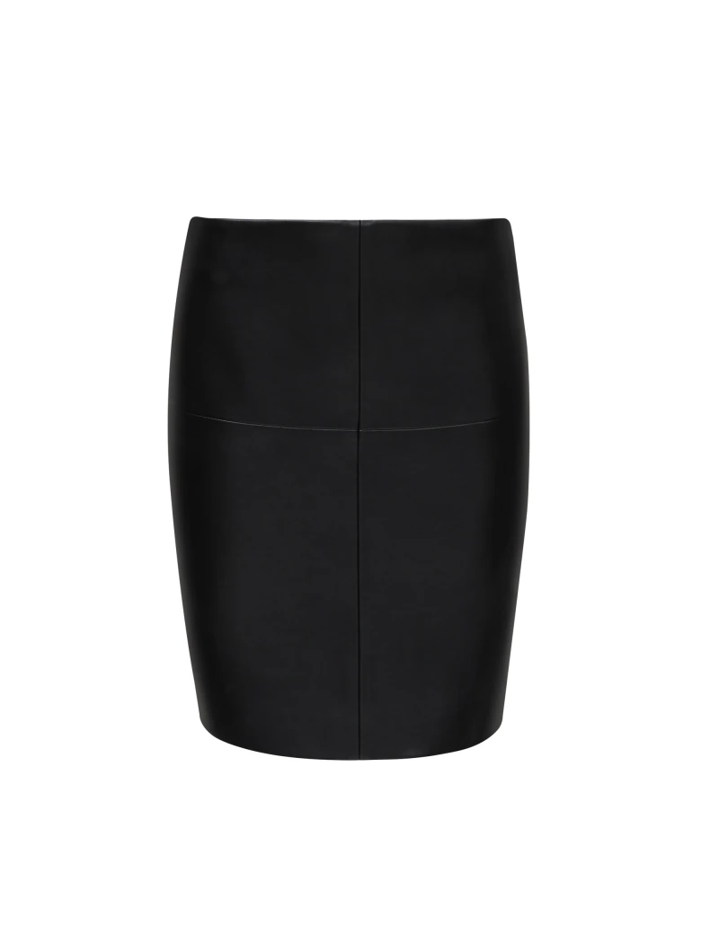 MATCHING IMITATION LEATHER SKIRT