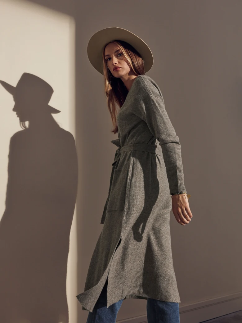 LONG TIED CARDIGAN