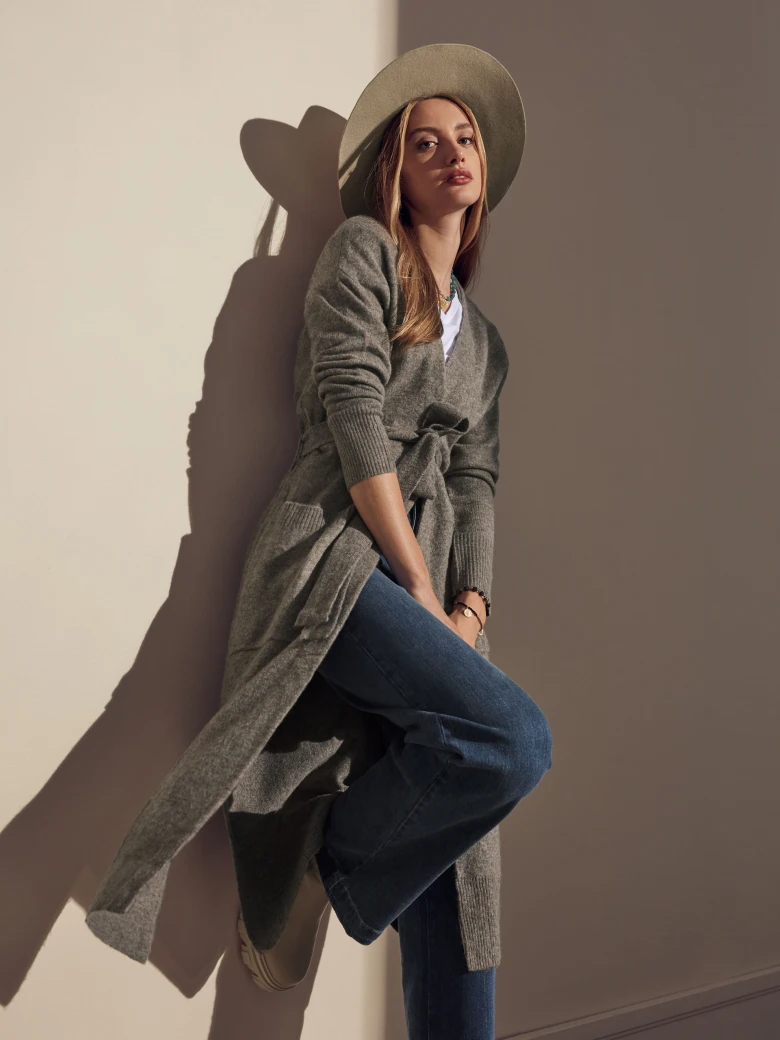LONG TIED CARDIGAN
