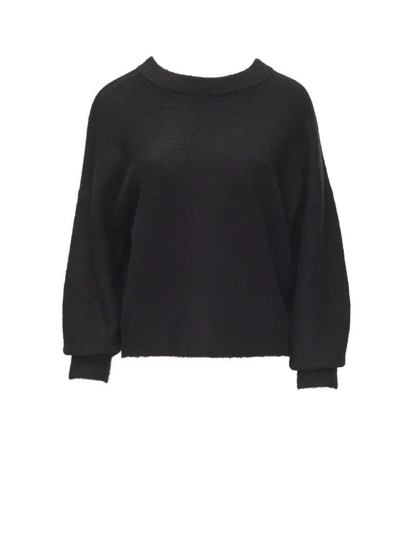 SWEATER WITH BACK NECKLINE IN WOOL