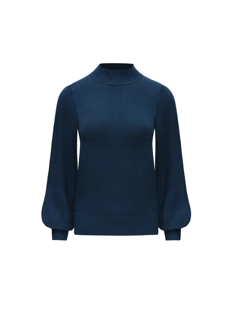 BLUE SWEATER WITH WIDE SLEEVES