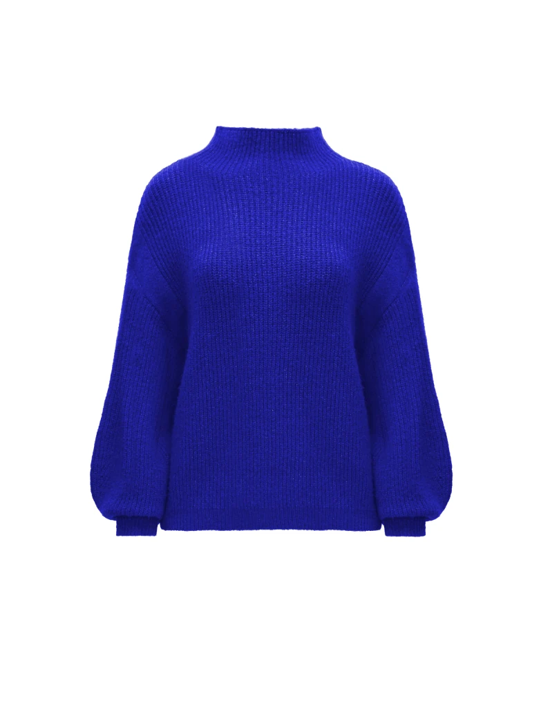 COBALT SWEATER WITH WIDE SLEEVES