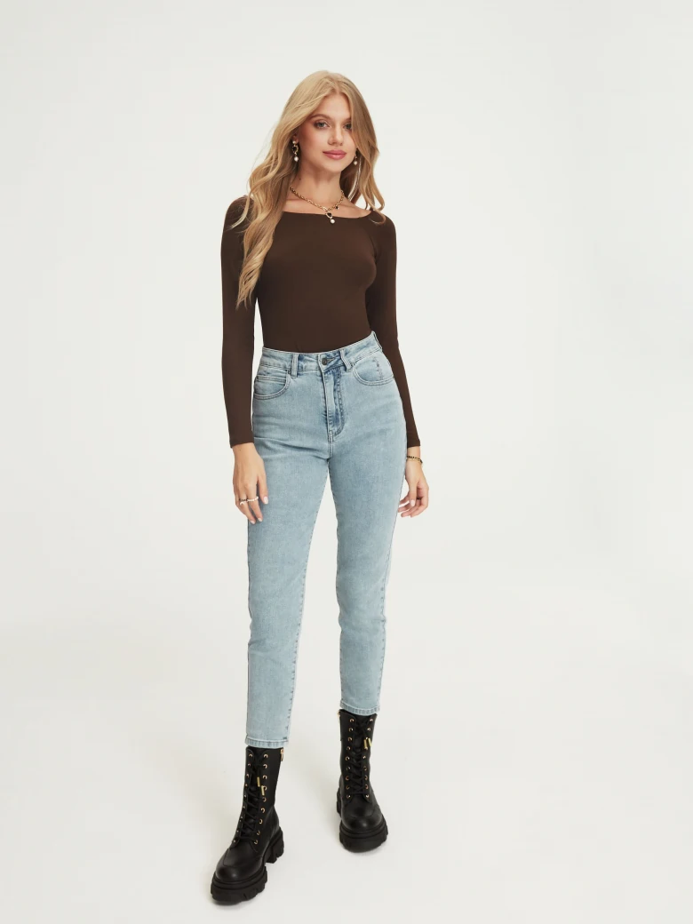 Chocolate longsleeve blouse