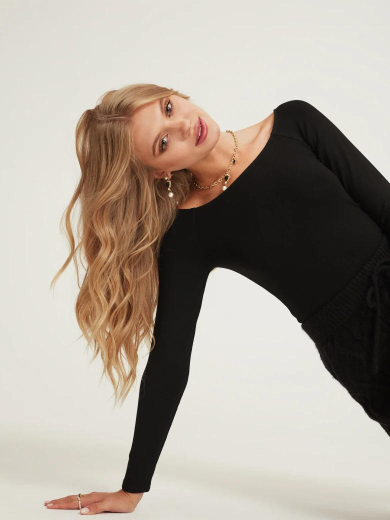 Black long sleeve blouse