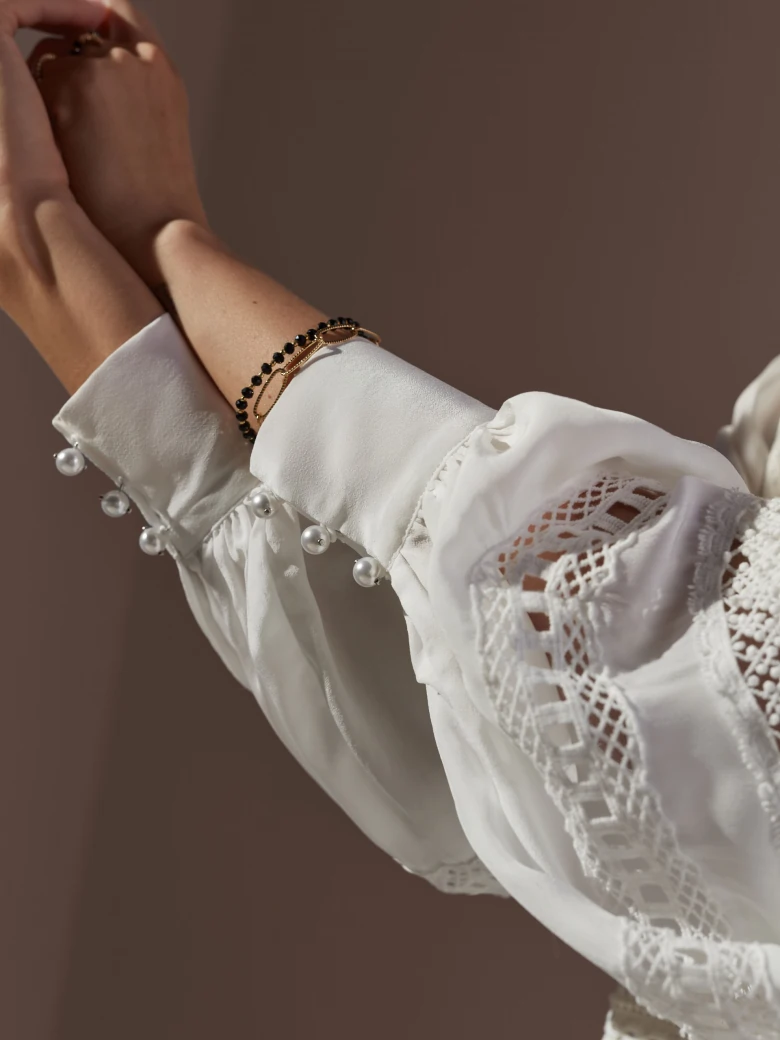 White blouse with laced details