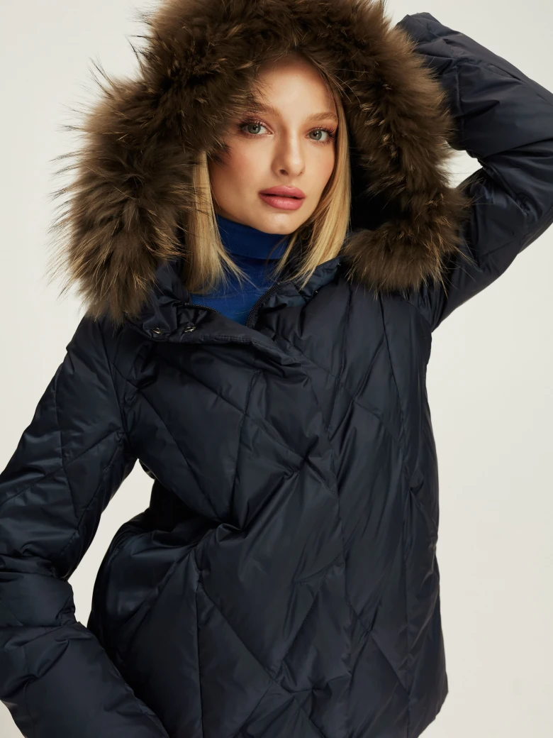 Navy blue down jacket
