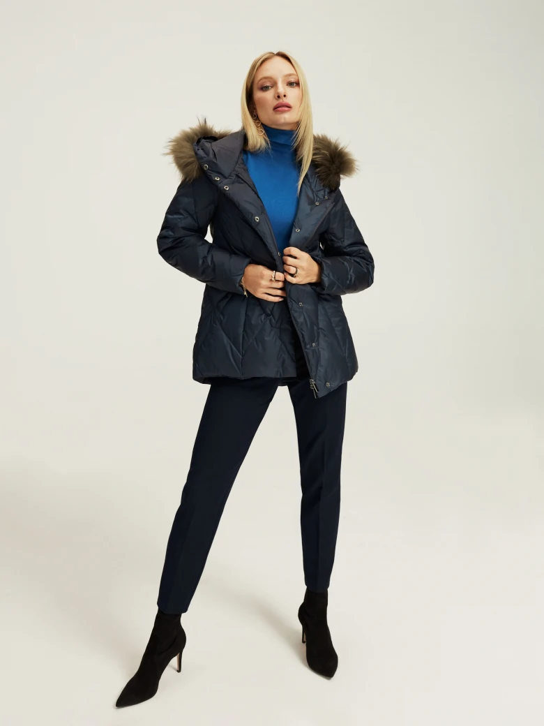 Navy blue down jacket