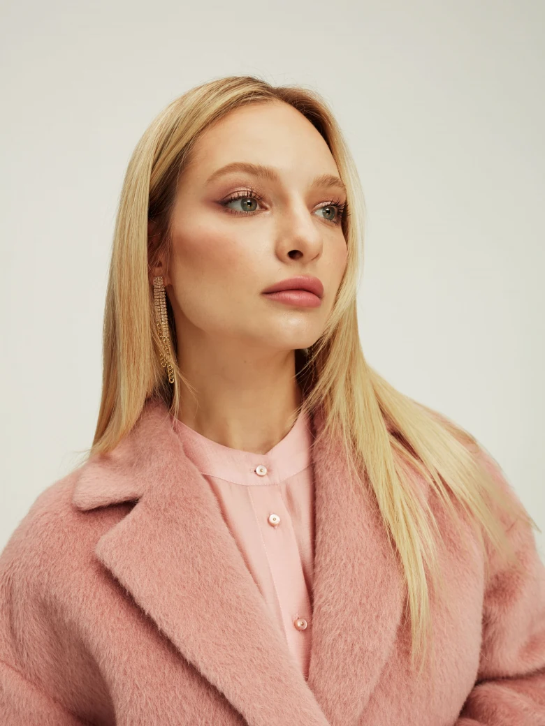Pink wool and alpaca coat