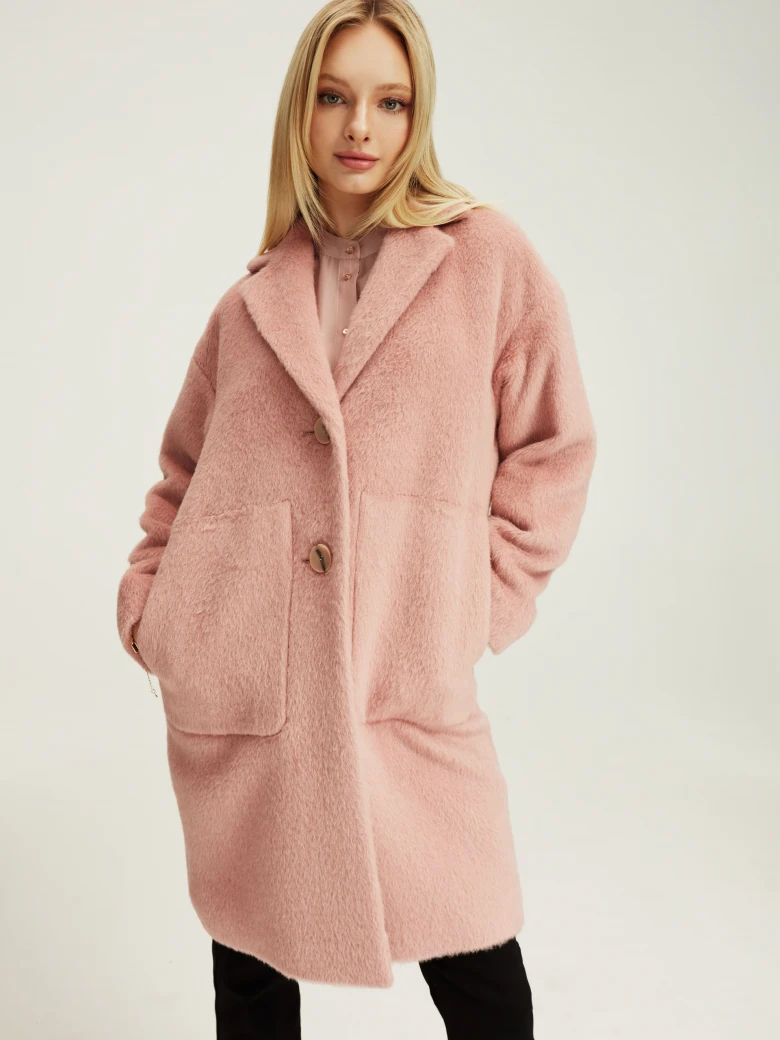 Pink wool and alpaca coat