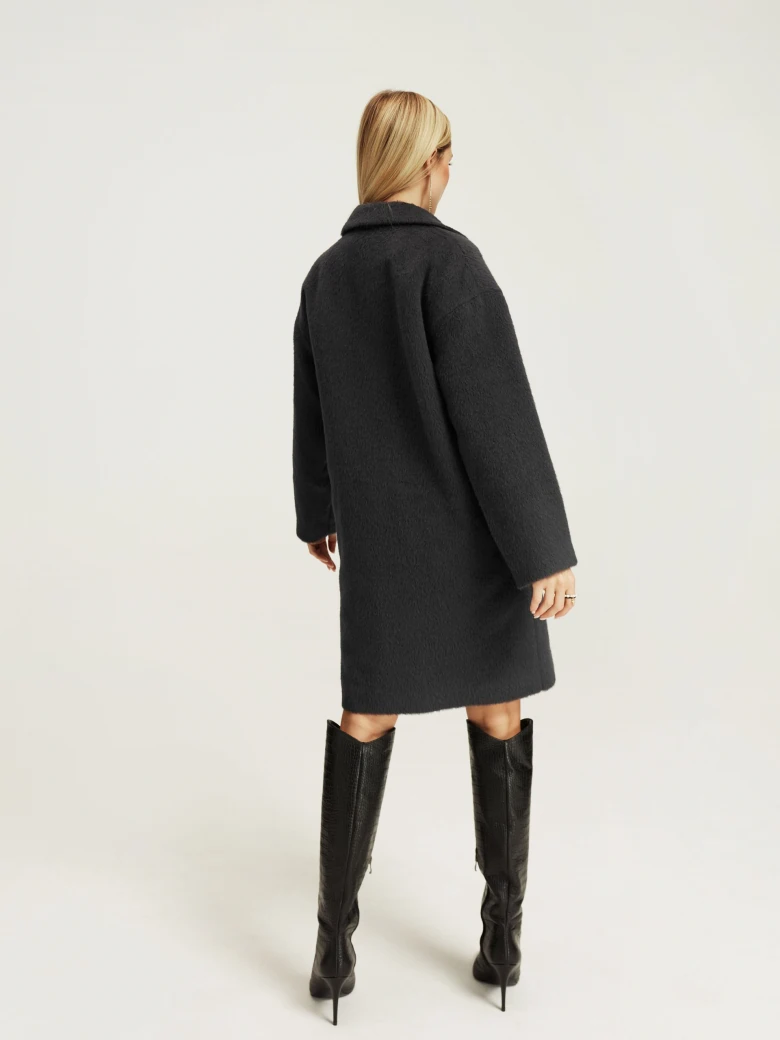 Dark grey wool and alpaca coat