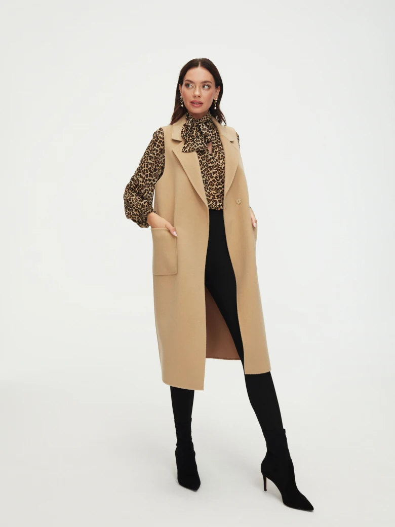 Long wool vest