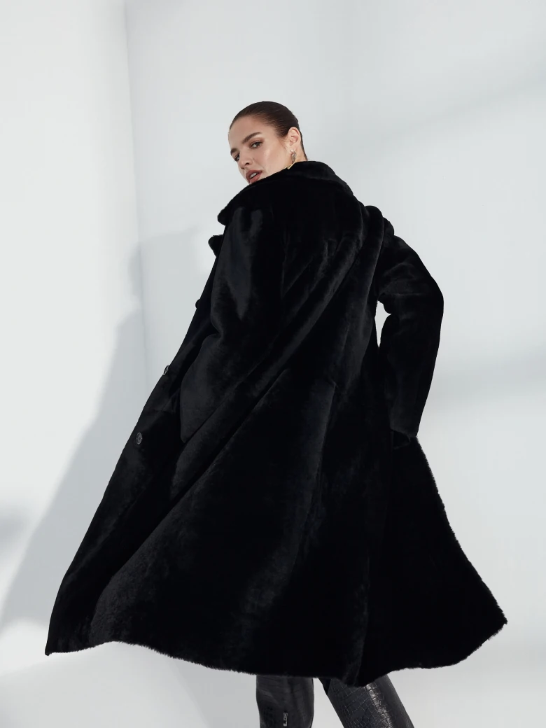 Black merino coat