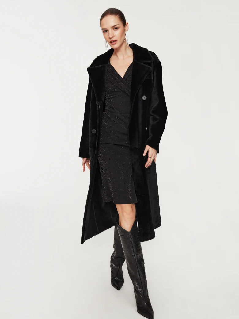 Black merino coat