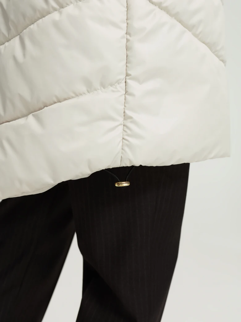 Cream hooded coat