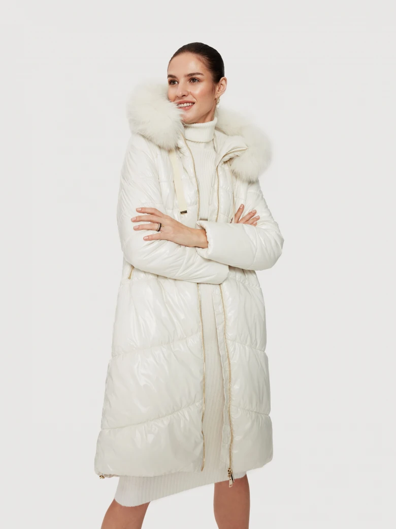 White hooded coat