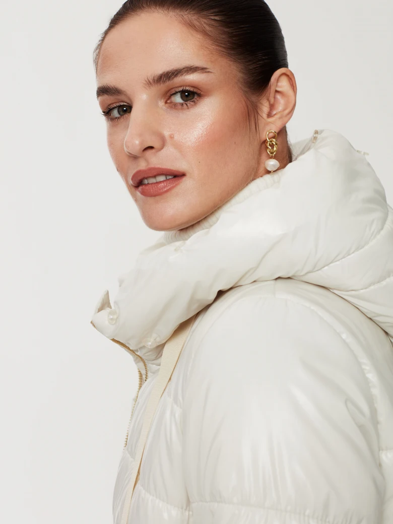 White hooded coat