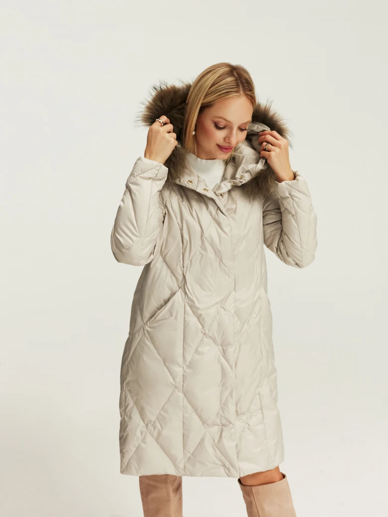 Beige down coat
