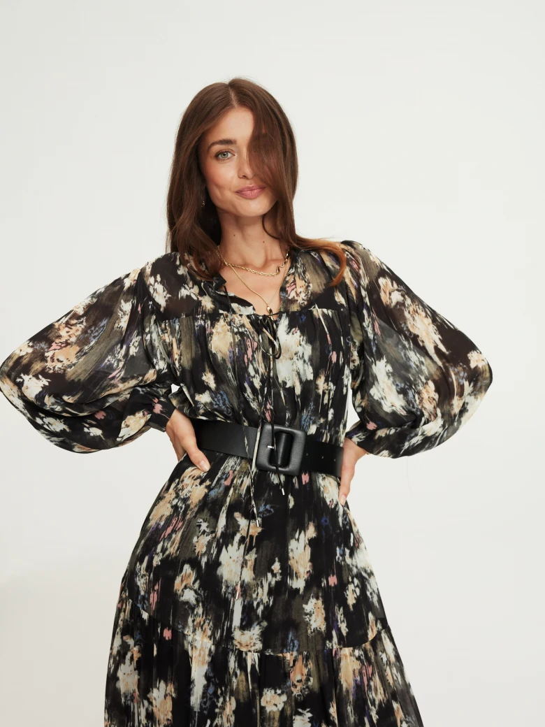 Midi dress with floral pattern