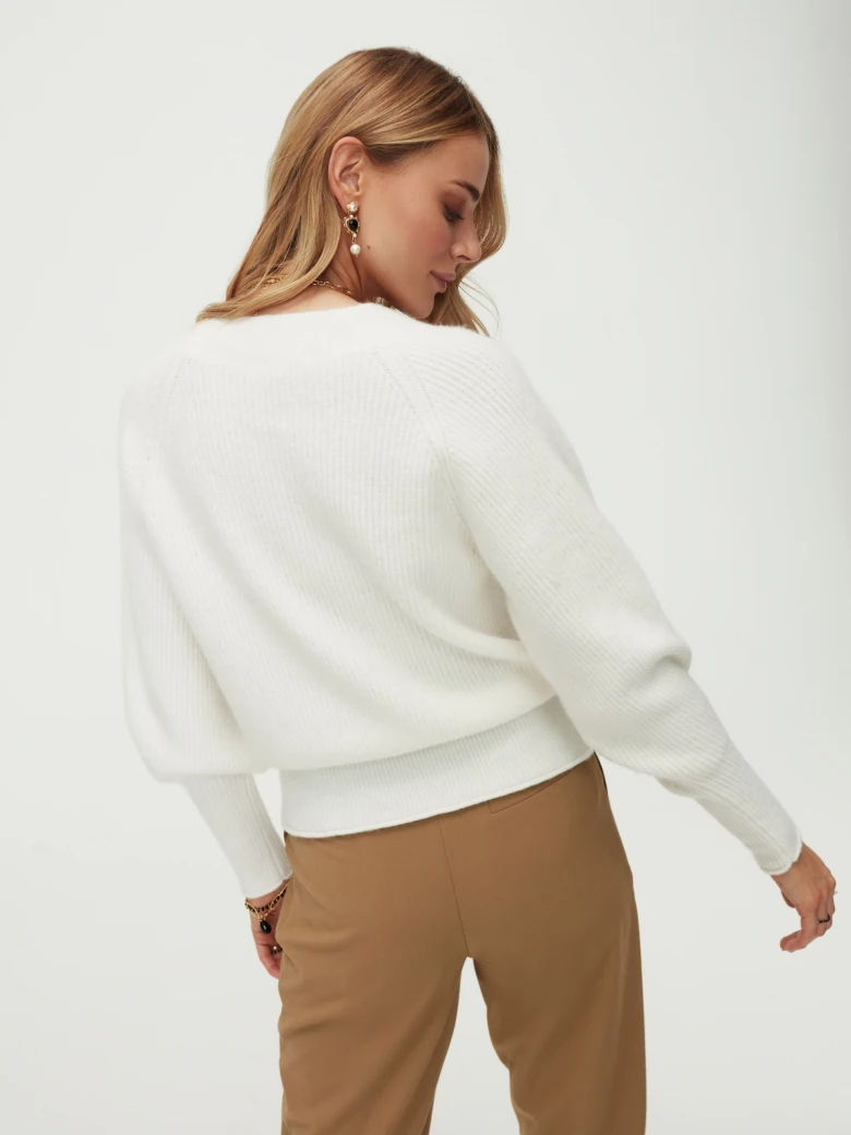 Beige high-waisted cigarette pants