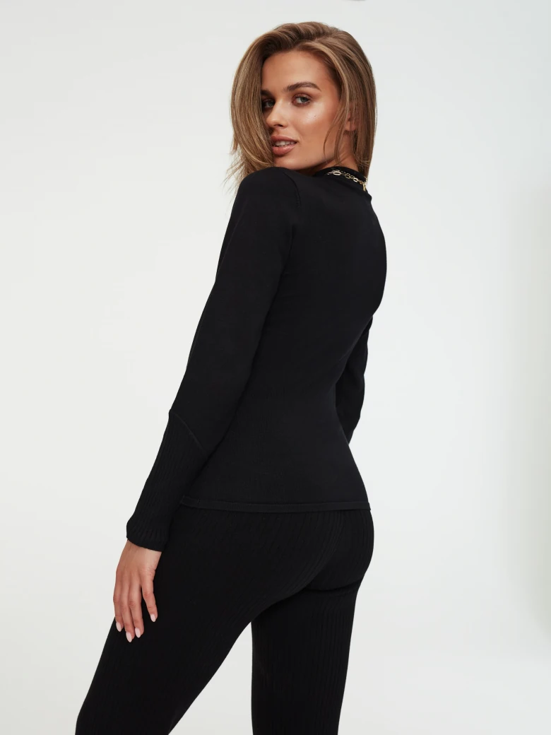 Black knitted pants