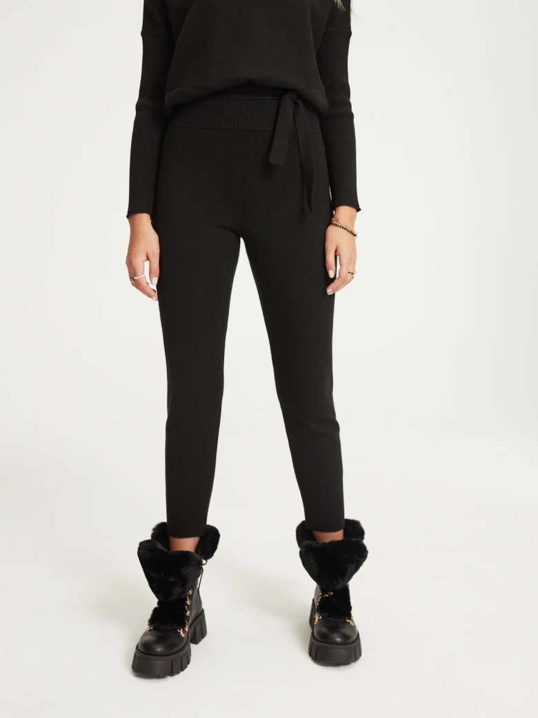 Black knit pants
