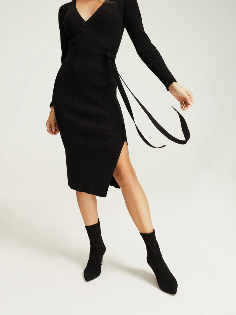Black soft knit skirt