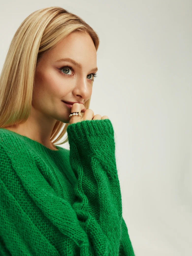 Green mohair sweater