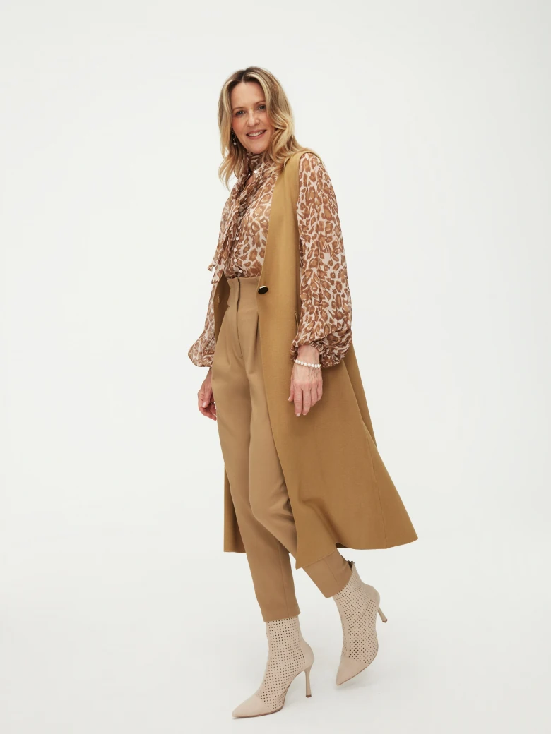 Long caramel vest