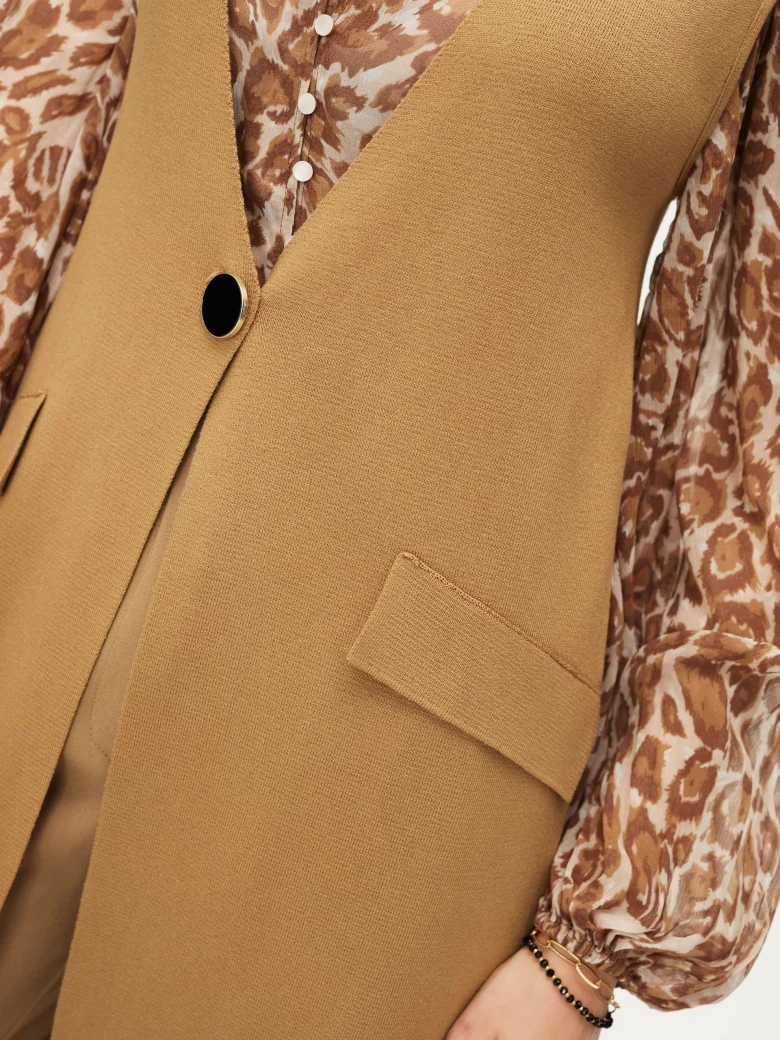 Long caramel vest