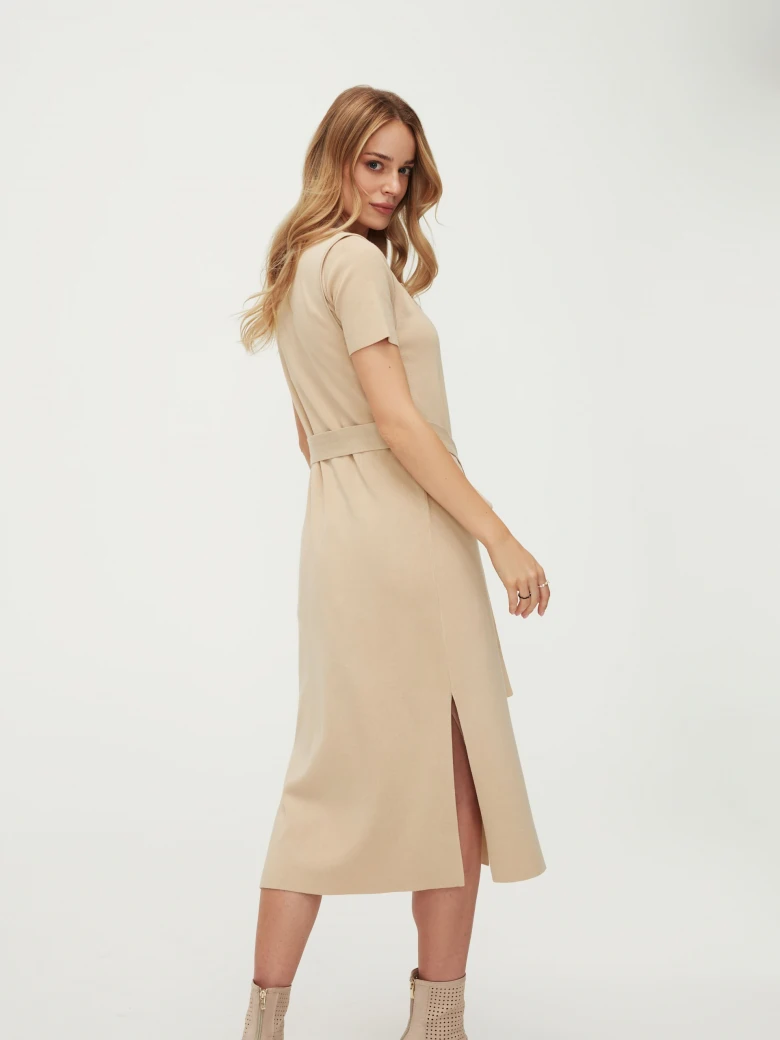 Long cardigan in beige color